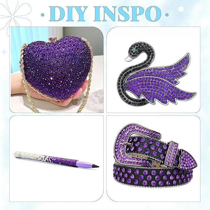 12000Pcs Resin Rhinestones for Bedazzling with 3Pcs B7000 Jewelry Glue, 2 Boxes Dark Purple Flatback Rhinestones for Crafting Crafts DIY, Crystals Gems for Clothing Shoes Tumblers Nail Art Makeup