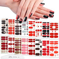 WOKOTO 16 Sheets Nail Polish Strips with Nail File Valentines Day Nail Stickers Full Nail Wraps for Acrylich Nails Heart Shapes Gel Nail Strips Stickers for Nails Self-Adhesive Nail Polish Stickers