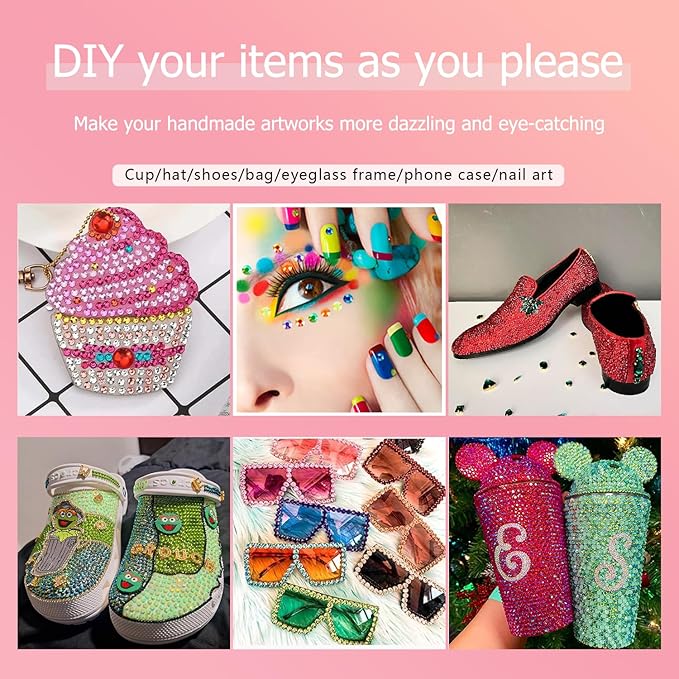 Blinginbox Flatback Rhinestones Round Gems, 1440pcs Luminous Series Glass Stones Neon Gems Non Hotfix Crystal Rhinestones for Nail Charms Crafts Clothes Tumblers,Lt.Peridot Luminous,SS6.