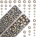 4000Pcs Mixed Size Hot Fix Round Crystals Gems Glass Stones Hotfix Flat Back Rhinestones (Black Diamond)