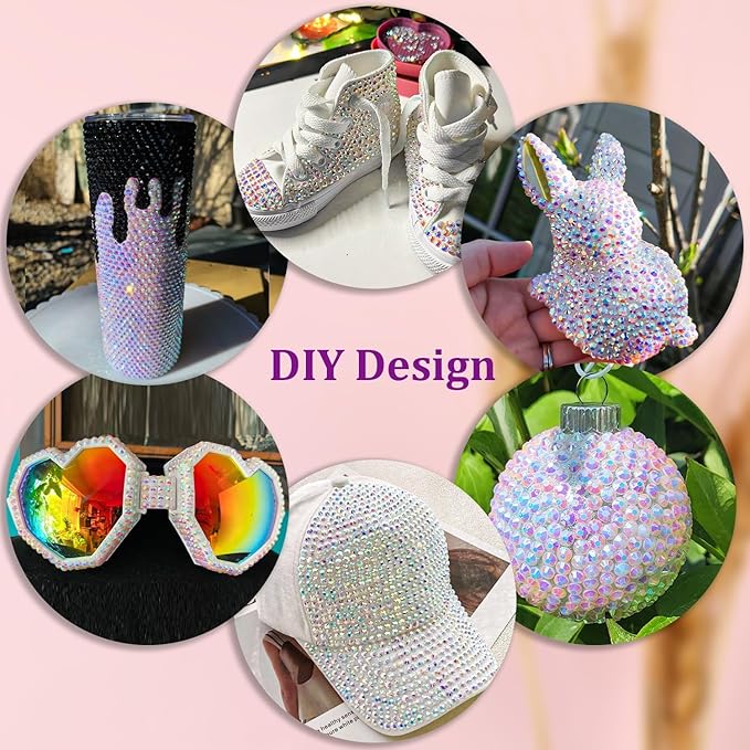 Resin Rhinestones for Crafting with 3Pcs 10ml B7000 Jewelry Glue, 1 Box Beige AB Flatback Gems Crystals Diamond for Bedazzling Crafts DIY Nail Art Makeup, Gems for Clothing Tumblers Shoes