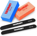 Nail Files and Buffers Set, 100/180 & 180/240 Grit Double Sided Emery Boards Nail File and Nail Buffer Blocks for Nails Manicure Tools Kit 4Pcs
