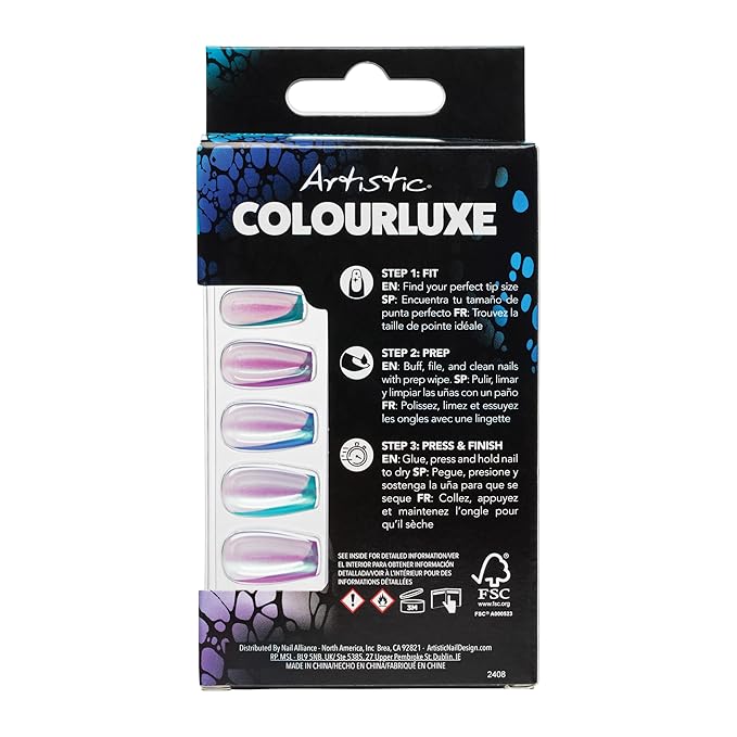 Artistic Colourluxe Press-On Tips - Kit Colourluxe Press-On Tips - Kits Nails - 30 Nails (Give Me Cyberspace, Kit)