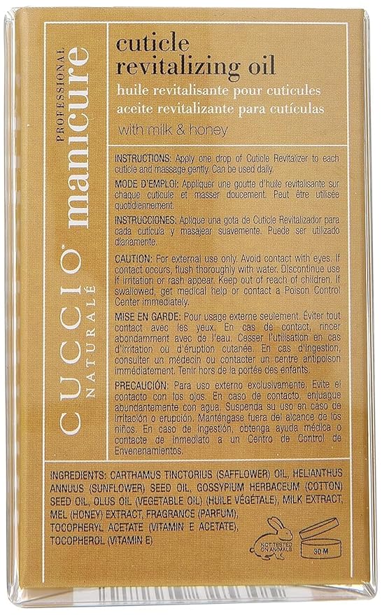 Cuccio Naturale Milk & Honey Revitalizing Cuticle Oil, Lightweight Fast-Absorbing Hydrating Nail & Cuticle Conditioner, Cold-Pressed Oils + Vitamin E, 2.30 Fl Oz