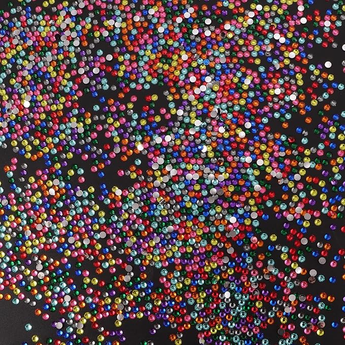 9 Colors Flatback Rhinestones for Crafts, 3mm Crystals Rhinestone, Resin Flatback Glitter Gems Nail Diamonds Rhinestones for Clothes Accessories DIY