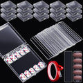 66 Pcs Artificial Nail Storage Box and Nail Art Display Stand Holder Set, 15 Plastic False Nail Packaging Boxes 50 Clear Press on Nail Stand with 5 M Double Sided Tape for Acrylic Nails Practice Salon