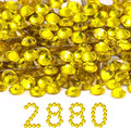 Flatback Rhinestones Bulk, 2880PCS Citrine Rhinestones for Clothes DIY Decoration Crafts, Citrine, SS30, 6.3-6.5mm
