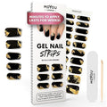 MOYOU LONDON Semi Cured Gel Nail Strips - 20 Pcs. Waterproof Gel Nail Wraps, Cures in Sunlight or UV/LED Lamp, Lasts Up to 2+ Weeks, Stretchable, Easy to Apply & Remove, Vegan & Cruelty-Free