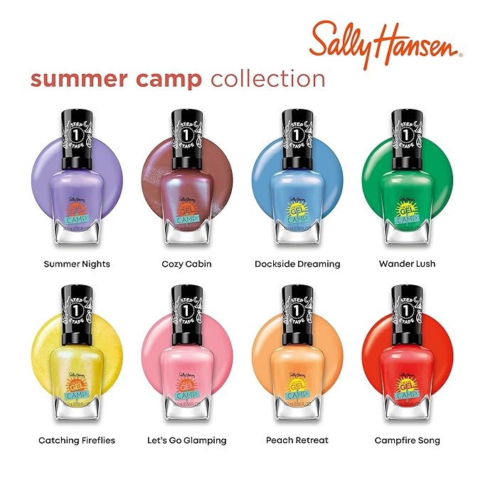 Sally Hansen Miracle Gel Salon Quality Nail Polish | Gel-Like Formula, Two-Step System, No UV Light Needed, Long Lasting | Opaque, Glossy | 896 Dockside Dreaming | Sky Blue Nail Polish