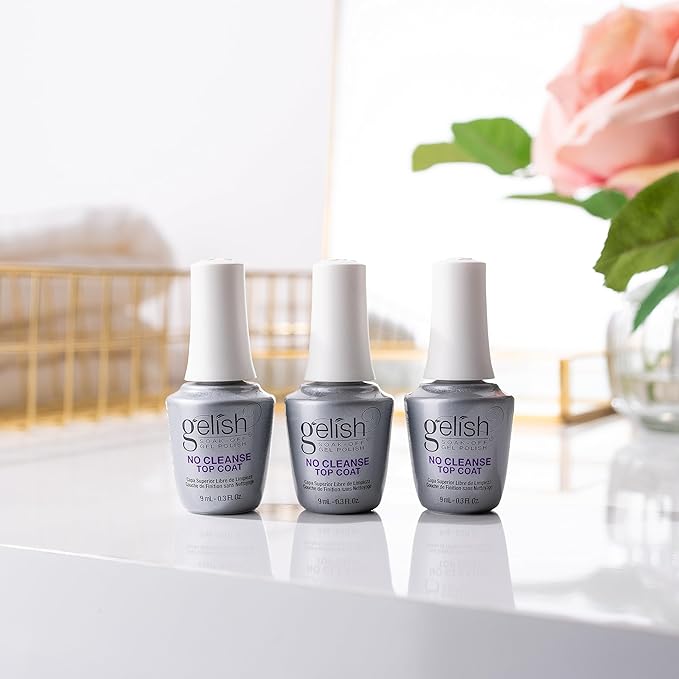 Gelish MINI 9mL Essentials Value Pack – LED/UV Cure, Long-Lasting, Chip-Resistant, Professional Gel Nail Kit for Manicures (No Cleanse Top Coat Trio)