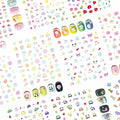 10 Sheets of 3D Nail Stickers - 719 Cute Nail Decals - Embossed Nail Stickers for Kids | Kawaii Theme - Butterfly, Flowers, Cats, Bunny, Stars, Fruits | Glow in The Dark