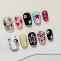 Sun&Beam Nails Handmade Press-on Short Coffin Ballerina White Yellow Y2K Sweet Summer Design Fashion False Nail Tips 10 Pcs Set (#272 S)