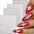 8 Sheets Christmas Nail Art Stickers Decals 5D Embossed Self-Adhesive Pegatinas Uñas Navidad Snowflake Santa Claus Snowman Reindeer Winter Holiday Manicure Decoration Supplies Accessories for Women