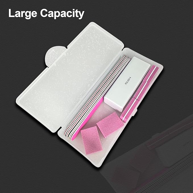 Manicure Tool Box, Nail Tool Organizer Personal Nail Box Storage Case for Organizing, Container for Nail Supplies Clear Plastic Nail Tool Box for Manicure Pedicure Kit (2 Packs)