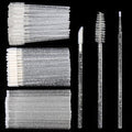 300 PCS Eyelash Extension Supplies Kit,Disposable Lash Spoolies Brushes Micro Swab Brushes Mascara Wand Lip Eyelash Extension Tattoo Lipstick Applicator(Crystal White)