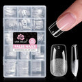 UNA GELLA Square Gel Nail Tips 15 Sizes Medium Square Press on Nails Pre Etched 300pcs Soft Gel Fake Nails Full Cover For Nail Extension Home DIY Nail Salon for Women