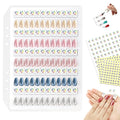 Magnetic Nail Color Display Book Inside Page with 60 Acrylic Magnetic Nail Display Tips for Nail Art Design Pattern Practice (Cover Not Included)