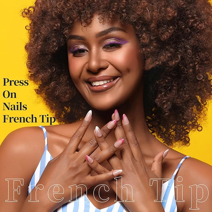 FANDAMEI Press on Nails, 24 Colors 576PCS Press on Nails Almond, Matte Glossy Fake Nails Short Almond, Glitter Fake Nails, Press on Nails French Tip Natural for Nail Art