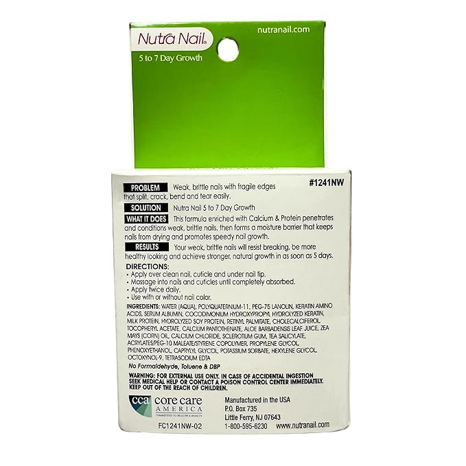 Nutra Nail 5 to 7 Day Growth Treatment - Fast Keratin Nail Hardener & Nail Strengthener for Thin Nails, Brittle & Damaged (0.47 Fl Oz)