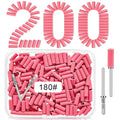 180 Grit Small Nail Sanding Sands, 200 Pcs Pink Sanding Bands for Nail Drill, 180 Fine Grit Sanding Bands for Nail with 3.1 MM Nail Drill Bit, Small Sanding Bands for Natural Nails Acrylic Gel