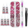 Canvalite 1500PCS Rhinestones Flat Back Gems, Nail Rhinestones Nail Art Gems with Pick Up Tweezers and Rhinestone Picker Dotting Pen, Nail Art Tools for Nails, Clothes, Face, Craft…