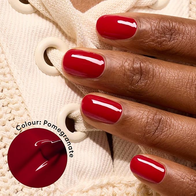 Manucurist Green Flash Gel Polish - Pomegranate (Raspberry Red) - UV & LED Gel Nail Polish - 12-Free, Bio-Sourced (84%) - Professional Manicure - 15 ml