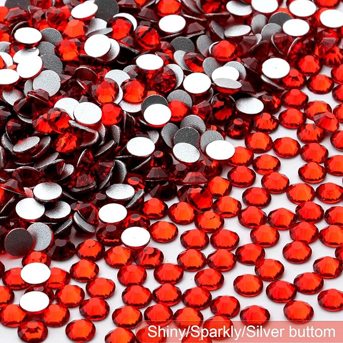 Flatback Rhinestones Bulk, 14400PCS Lt.siam Rhinestones for Clothes DIY Decoration Crafts, Lt.siam, SS16, 3.8-4.0mm