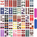 560 Pieces 40 Sheets Vibrant Color Full Nail Wraps Nail Polish Stickers Self-Adhesive Nail Art Decals Nail Polish Strips with Nail File for Women Girls DIY Nail Art Decoration