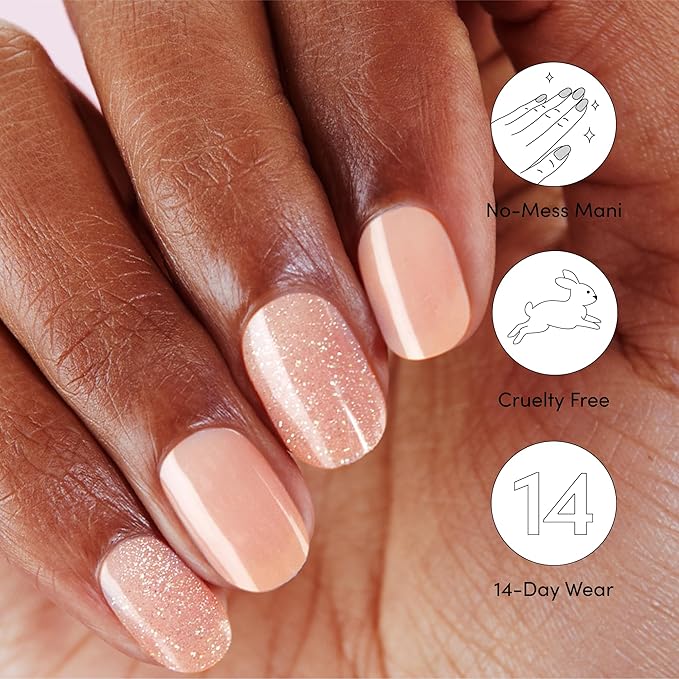 Dashing Diva Glaze Nail Strip Duo - Velvet Blush & Ballerina Blush Collection - Long Lasting, Chip Resistant, Semi-Cured Gel Nail Strips - Contains 2 Colors