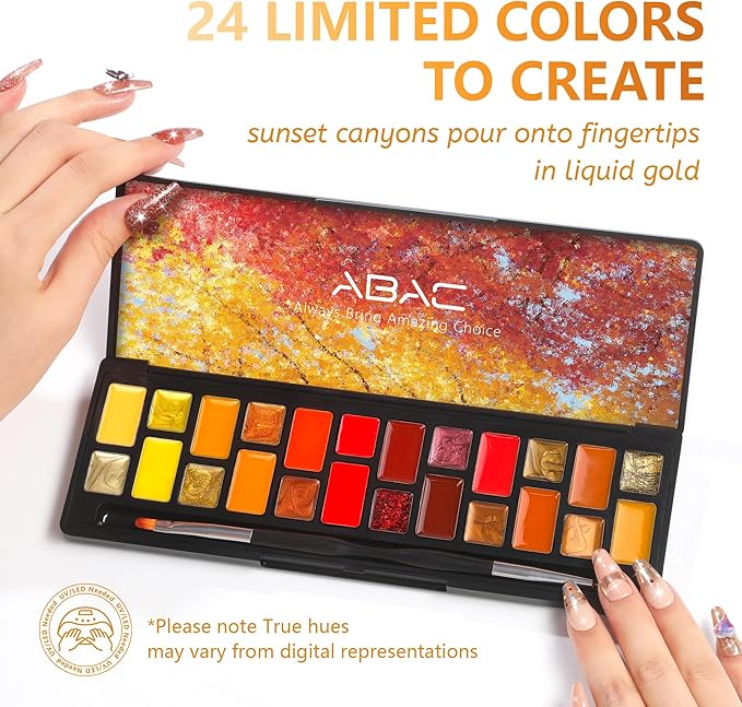 ABAC 24 Color Solid Gel Polish Kit Fall 2025 - Pumpkin Spice Nail Art Set with Warm Orange/Brown Shades,Soak Off UV LED Cured,w/Pro Brush No-Spill,Hema-Free for Halloween & Thanksgivingday