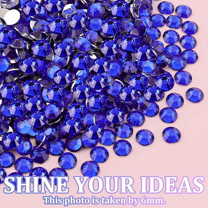 16000Pcs Resin Rhinestones for Crafting, Royal Blue Non Hotfix Flatback Gems, Bedazzling Crystal with 3Pcs 10ml B7000 Jewelry Glue for DIY Crafts Clothing Tumblers Shoes Fabric Nail Art