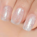 YTD Likomey Pearlescent Glitter Gel Nail Polish,Mermaid Glitter 15ml Nude White Jelly Sheer Translucent Neutral Iridescent Colorful Shimmer Salon Home DIY Nails Art Manicure UV Nail Varnish,LS387