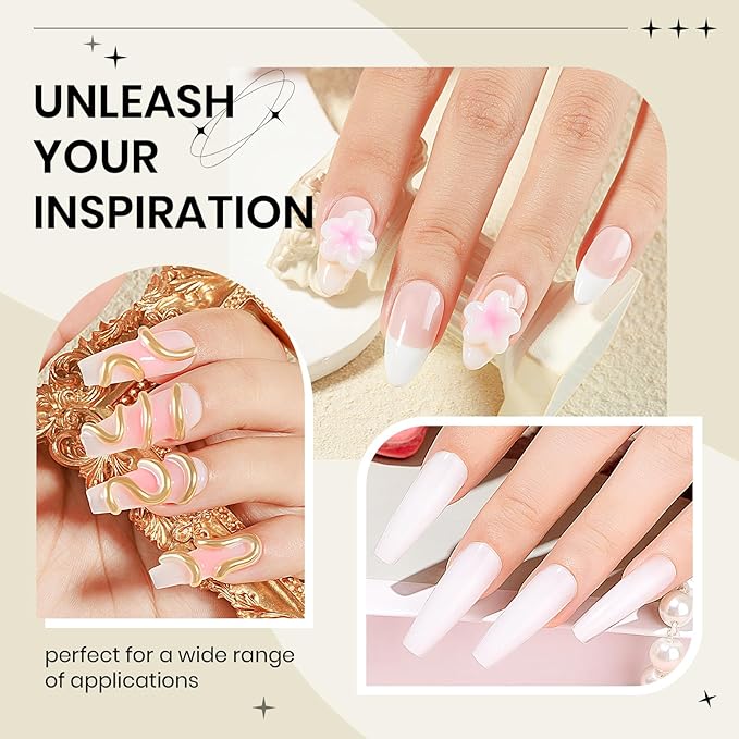 Solid Sculpture Builder Gel, 3D Nail Gel White Non-Stick Hand Nail Extension Gel for Carving Patterns Decoration Nail Art Emboss Hard Gel for Nails Mnicure DIY at Home 14g(0.49 oz)