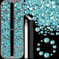 Resin Rhinestones for Crafting, 1 Box Lake Blue Flatback Crystals for Bedazzling Crafts DIY Nail Art Deco, Non Hotfix Bulk Gems for Tumbler Shoes Clothing Fabric Face Makeup