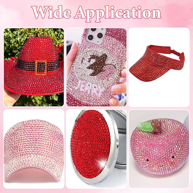 22300Pcs Flatback Pink Red Jelly Resin Rhinestones for Crafting, Colorful Hot Pink AB Stones Gems Rhinestones for Bedazzling Crafting 3mm-6mm for Nails Face Eyes Makeup Crafts Tumblers Bottles