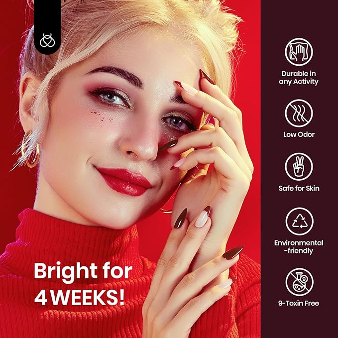 Beetles Merlot Wine Gel Polish 15ml Dark Maroon Red Gel Nail Polish Fall Soak Off UV LED Lamp Art Manicure Salon DIY Home Solid Design 0.51Oz Gift for Women