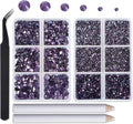 8000pcs Hotfix Rhinestones Flatback,Rhinestones for Crafts Clothes Mixed 6 Sizes, Hotfix Crystals with Wax Pencil Kit, SS4-SS30,Tazanite