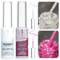 BURANO Gel Nail Polish Liner Nail Art Polish, Silver Gold Painted Gel Nail Design Polish 2 Bottle 8ml, Build in Thin Nail Brush Curing Required LX13 LX30