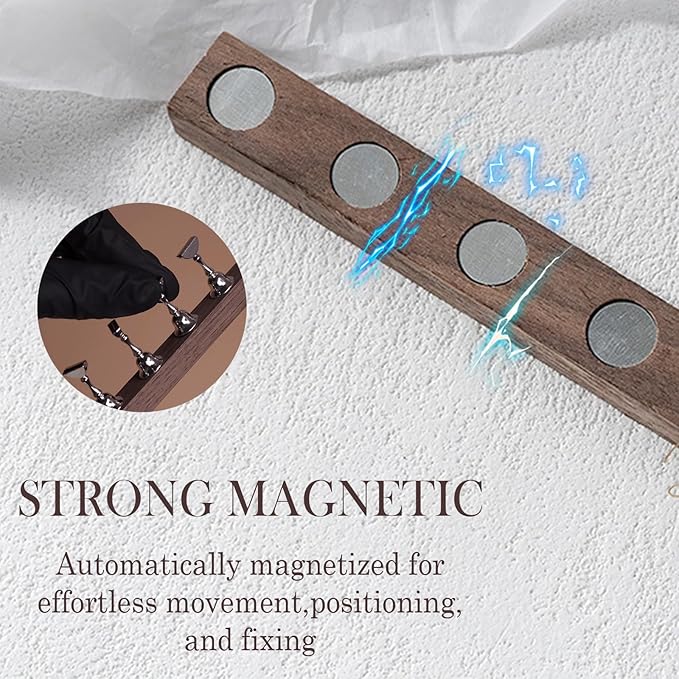2-Pack Super Magnetic Nail Holders – Wearable Nail Bases & Nail Display Stands for Nail Art Painting (Gold)