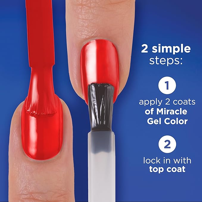 Sally Hansen Miracle Gel Nail Polish Special Effect Top Coat | Salon Quality, Gel-Like Formula, Two-Step System, No UV Light Needed, Long Lasting | 111 Pixie Chrome | Sheer Glittery Pink Nail Polish