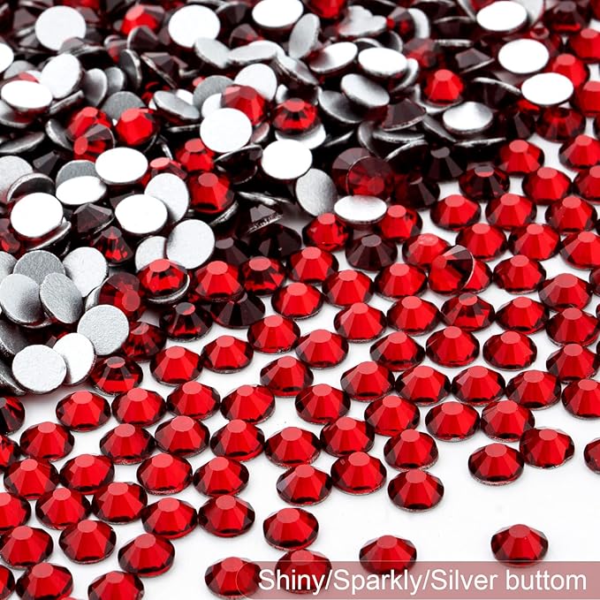 Flatback Rhinestones Bulk, 14400PCS Siam Rhinestones for Clothes DIY Decoration Crafts, Siam, SS10, 2.7-2.9mm