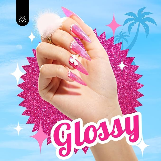 Beetles Pink Glitter Gel Polish – Paradise Twilight Gel Nail Polish, Reflective Glitter Shimmer Pink Flash Dimond Mermaid Unicorn Effect Valentines Nails Soak Off UV LED 15ml