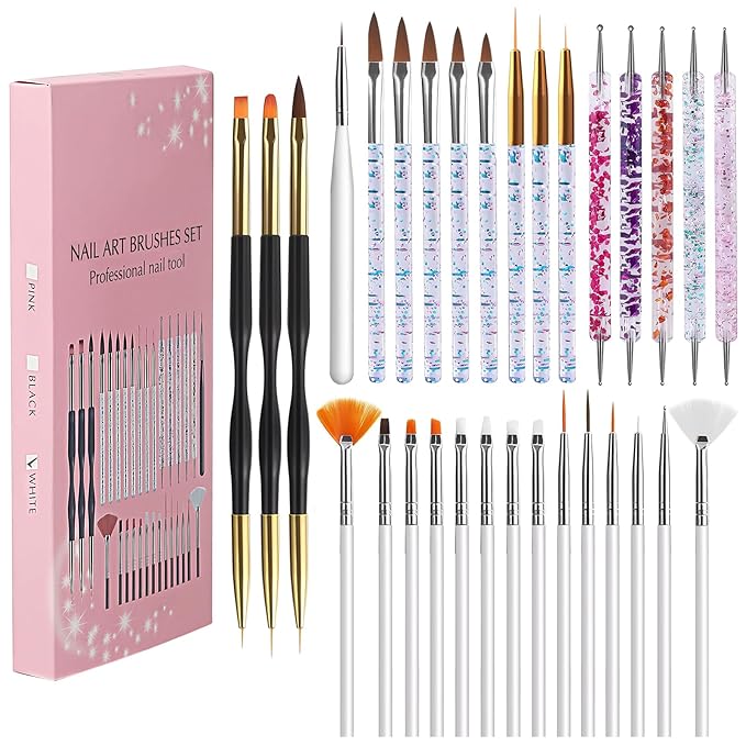 Professional Nail Art Brush Dotting Tools Kit (N31 White)