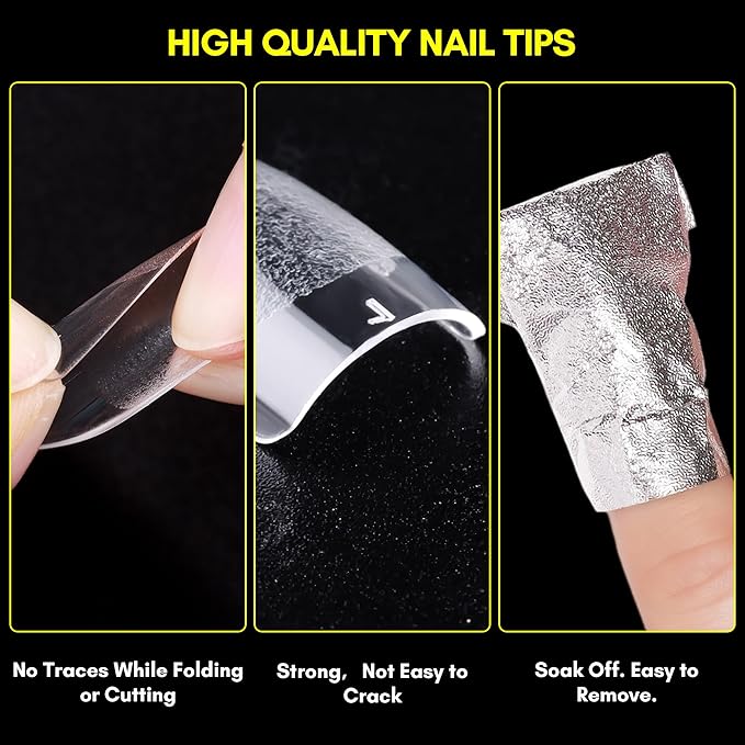 Makartt Nail Tips Extra Short Square: 120pcs Full Cover Pre-shape Half Matte Soft Clear Fake Gel Nail Tips Acrylic, 12 Sizes French Press on Extension Salon Home DIY