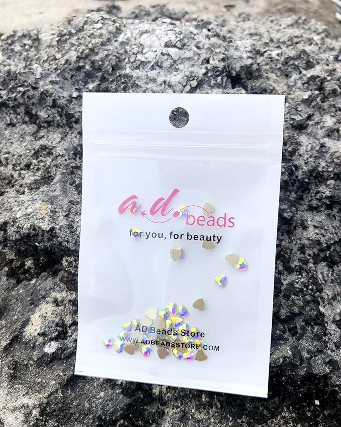 AD Beads Top Czech AB Crystal Flatback Rhinestone Nail Art Decoration Multi Shape (S17 Heart 4x4mm, 100 Pcs)
