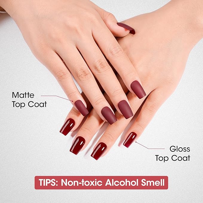 GELLEN Matte Clear Nail Polish Top Coat, Quick Air Dry, Non UV Gel, Calcium-Formula Matte Regular Nail Polish Strengthens Fingernails | Toxin HEMA TPO Free, No Chip, Long Lasting
