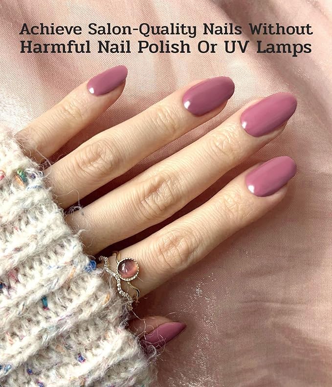 Nail Polish Strips (No UV Lamp Needed) - 22 Pcs Salon Quality Gel Nail Stickers - Long Lasting Wraps (Drama Queen Jam Pink)
