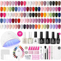Beetles Gel Nail Polish Kit with U V Light - 68Pcs Gel Nail Kit 35 Colors Outfits Collection Red Pink Blue Polish Set with Nails Manicure Tools for Beginners DIY Home Salon Gifts for Women Teen Girls