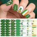 TailaiMei 12 Sheets St. Patrick’s Day Nail Wraps, Luck of The Irish Adhesive Nail Art Stickers Full Wraps Strips with 2 Pcs Nail Files for DIY Shamrock Nail Decals