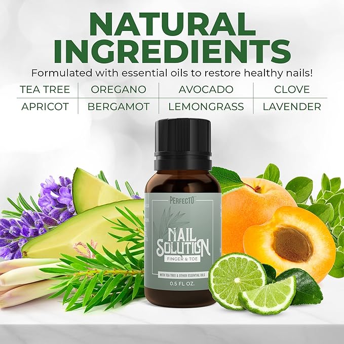 Perfecto Toenail Treatment with Tea Tree Oil - Fingernail and Toe Nail Treatment Extra Strength - Nail Repair Foot Nail Treatment - Renews Foot, Yellow & Cracked Nails
